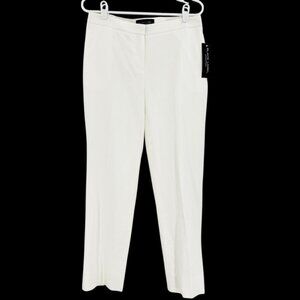 Black Label by Evan-Picone Women's Linen Blend Natural White Crop Pants Sz 6 NWT